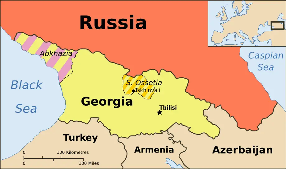 Georgia, Ossetia, Russia And Abkhazia