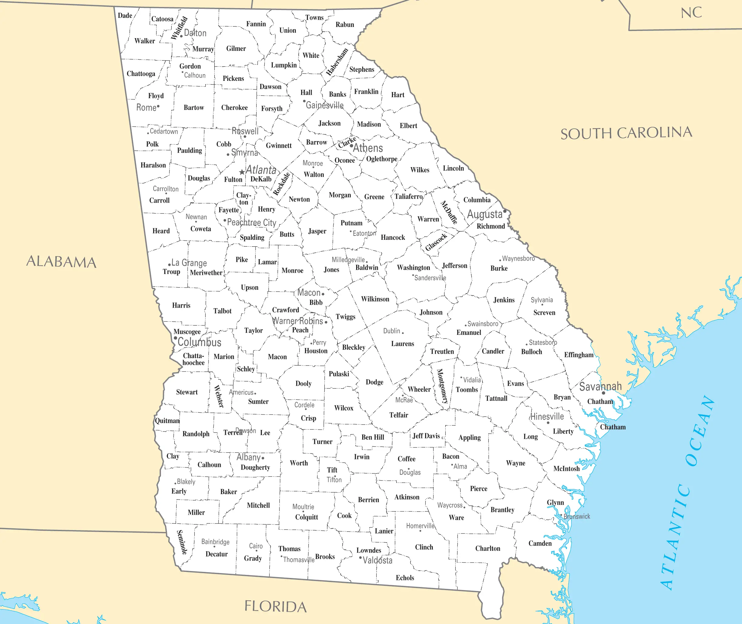 Georgia Cities And Towns