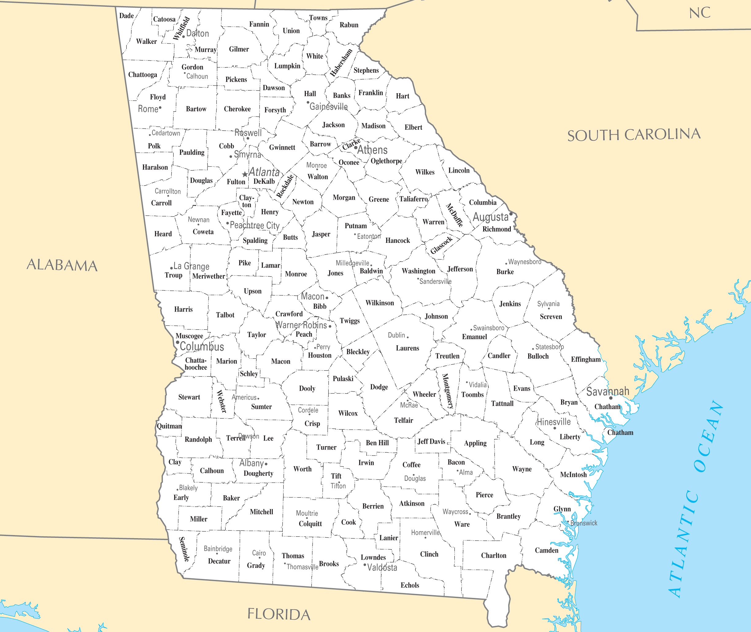 Georgia Cities And Towns