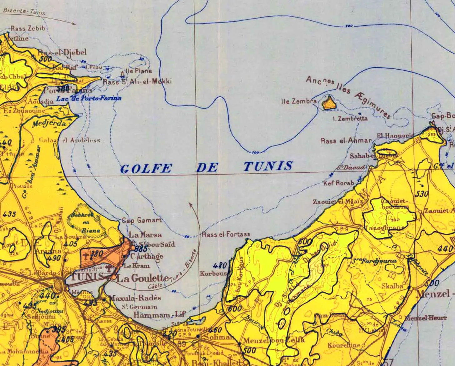 Golfe Tunis Carte