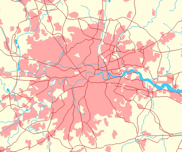 Greater London Outline Map