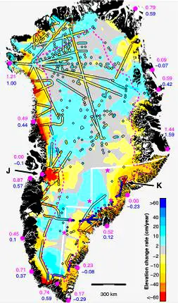 Greenland Ice Sheet Thinning Rate