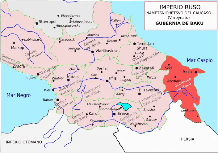 Gubernias Del Caucaso  Gubernia De Baku  Imperio Ruso