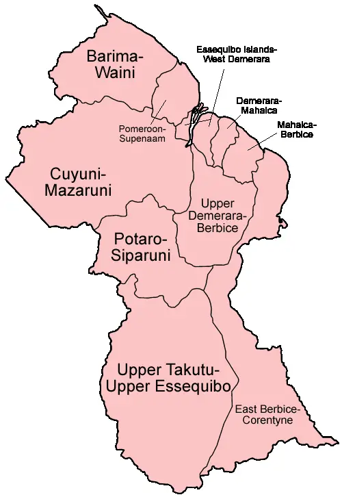 Guyana Regions English