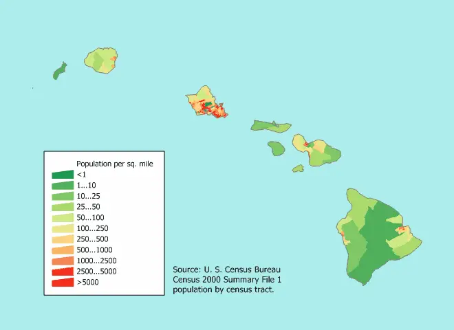 Hawaii Population Map 1