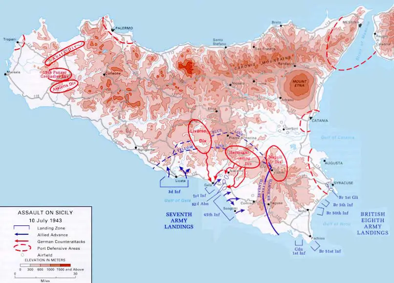 Historical Invasion Map of Sicily