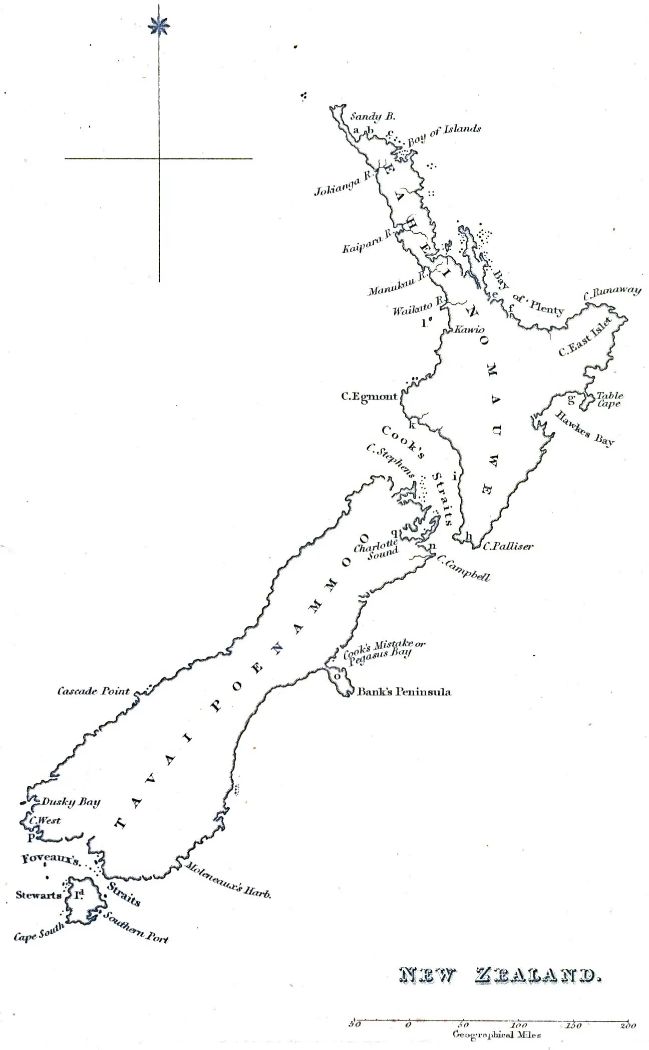 Historical Map New Zealand (1832)