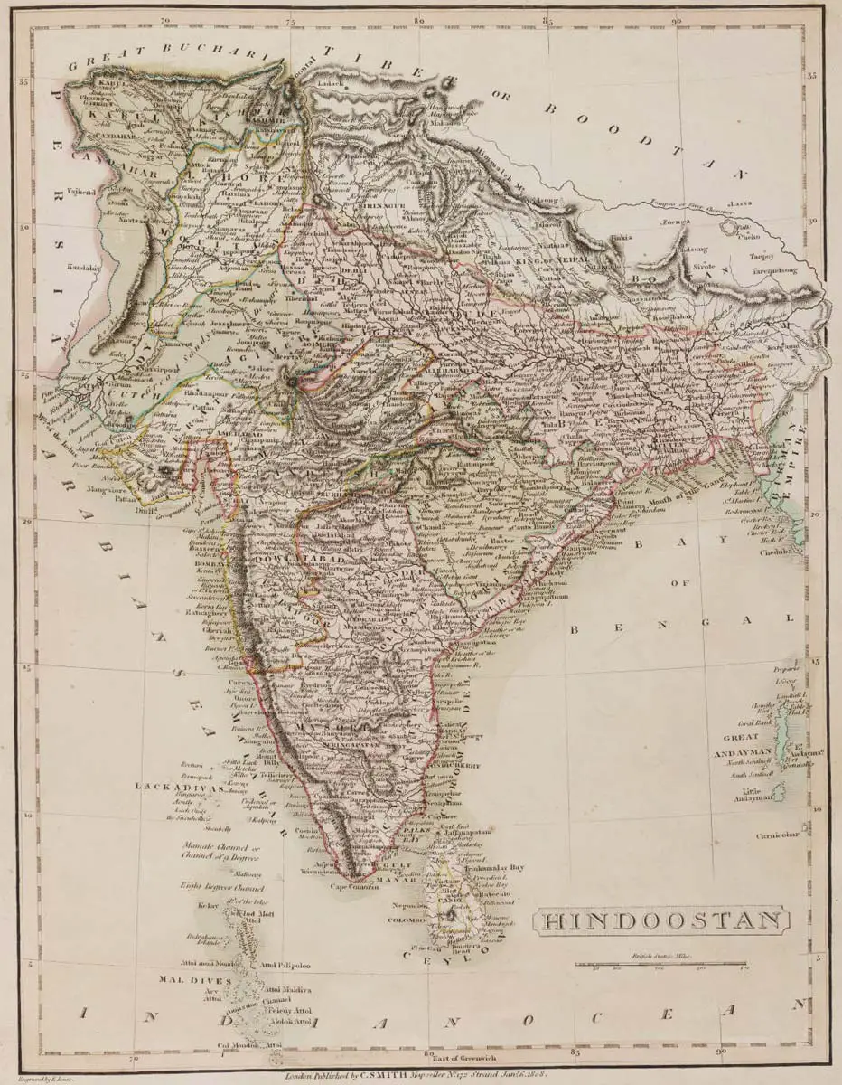 Historical Map India (1808)