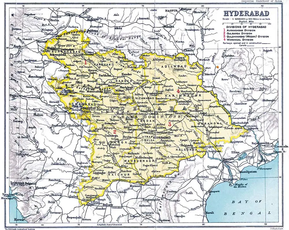 Historical Map of Hyderabad