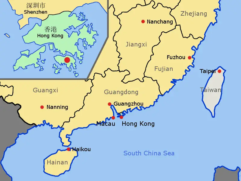 Hong Kong Within South Eastern China