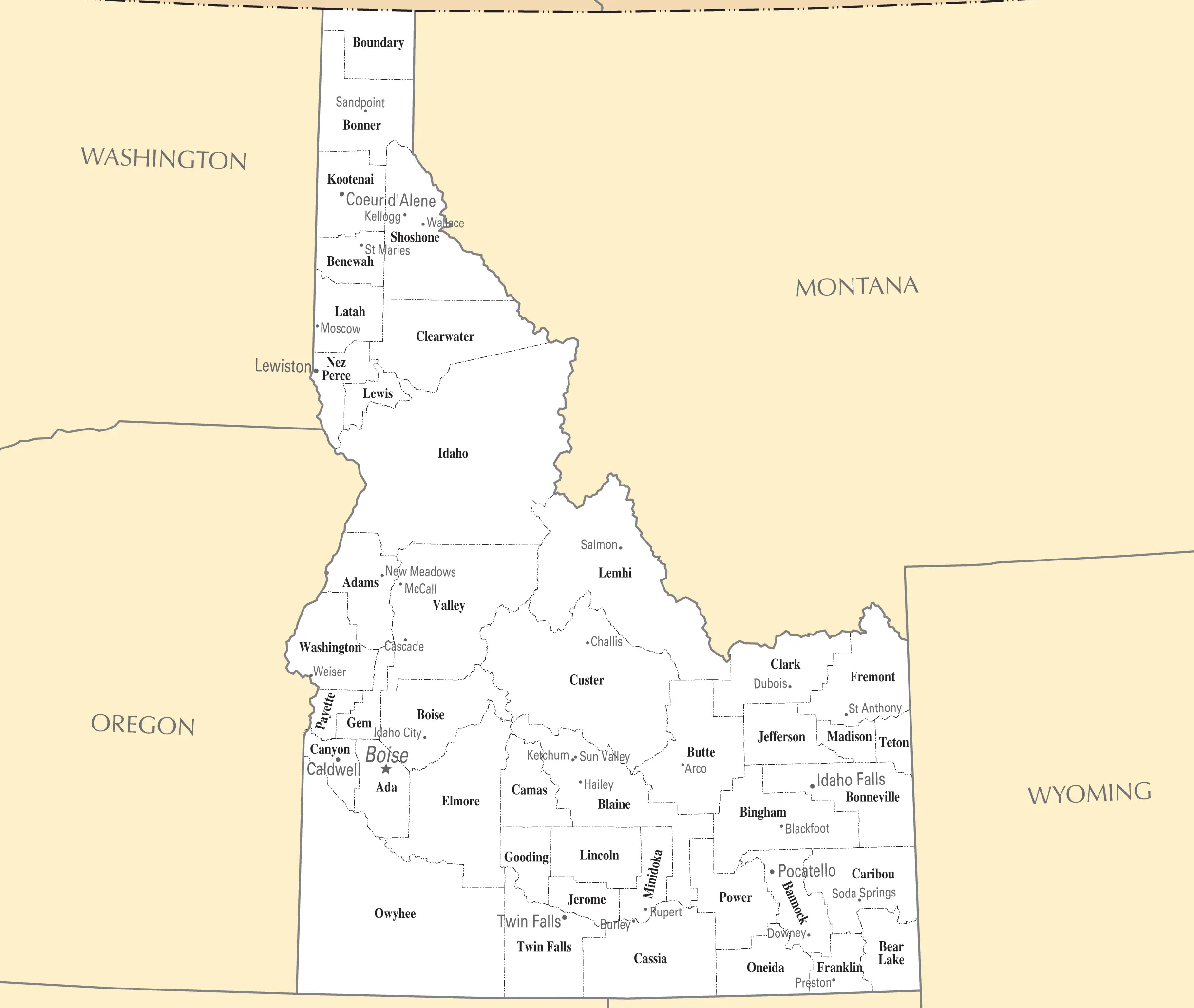 Idaho Cities And Towns