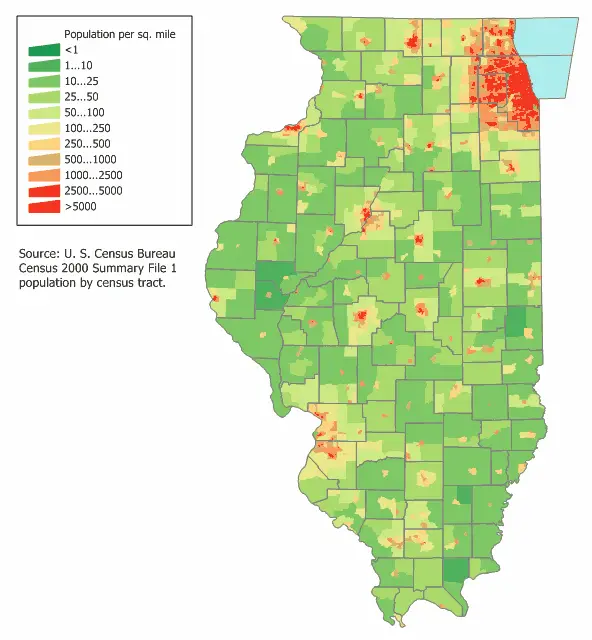 Illinois Population Map