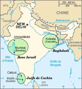Indian Jews Communities Map Fr
