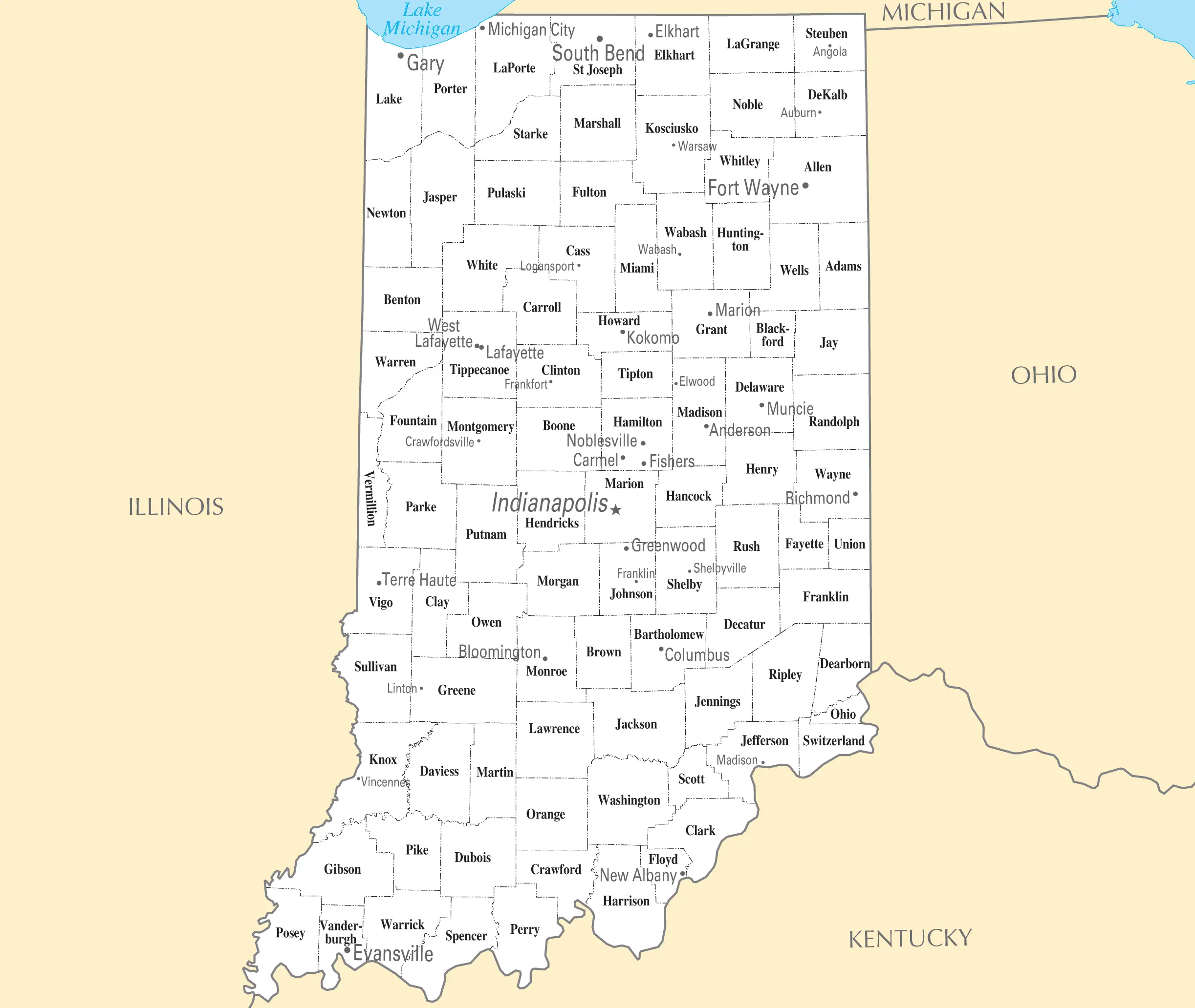 Indiana Cities And Towns