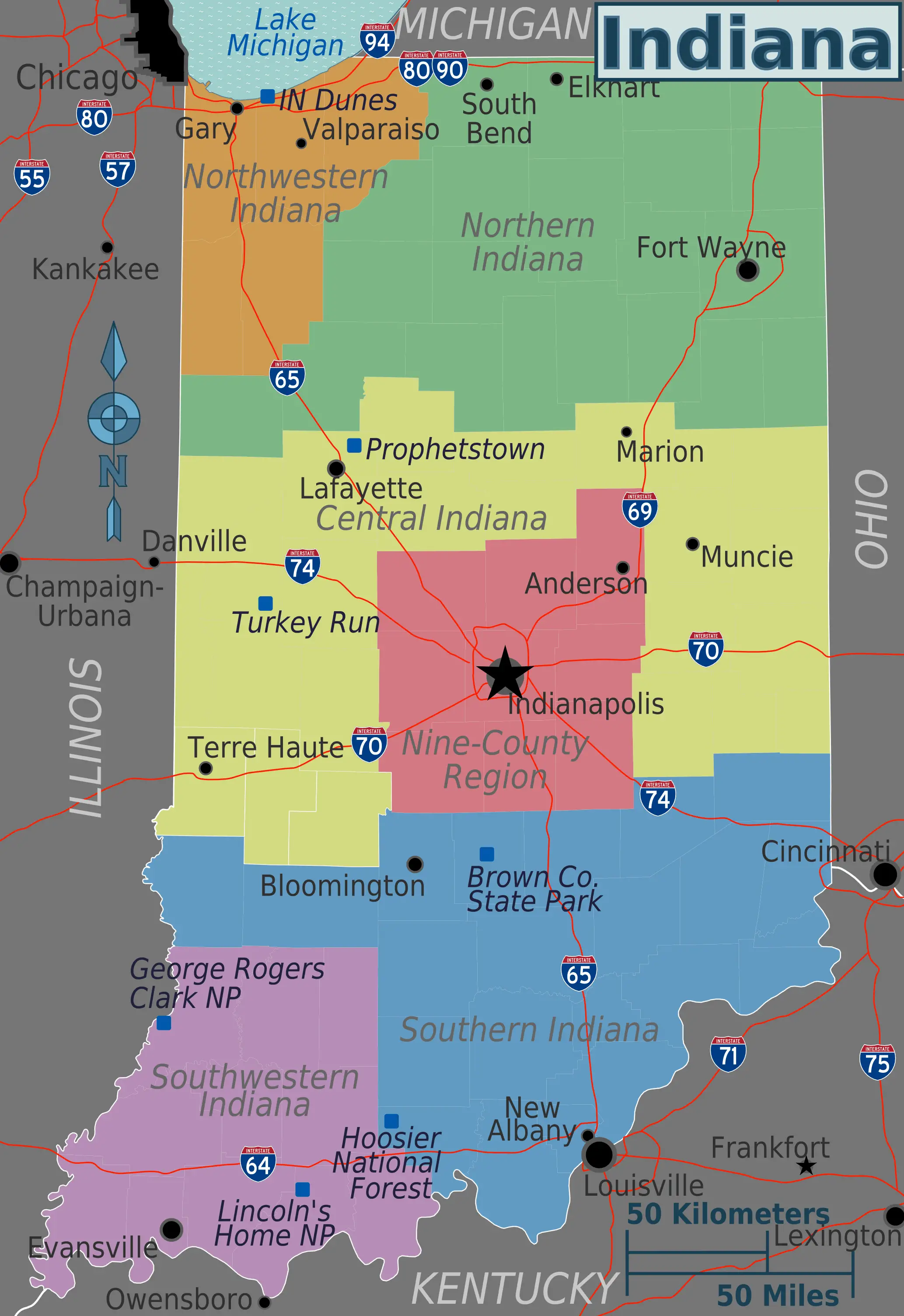 Indiana Regions Map