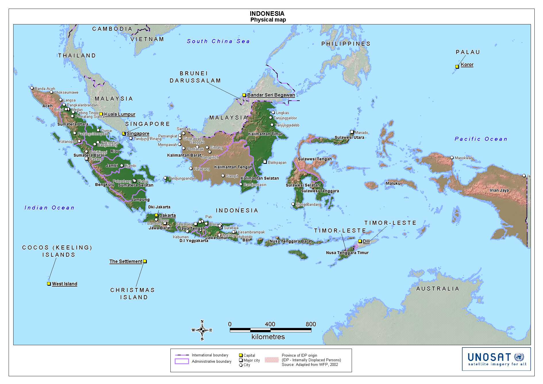 Indonesia Physical Map 1