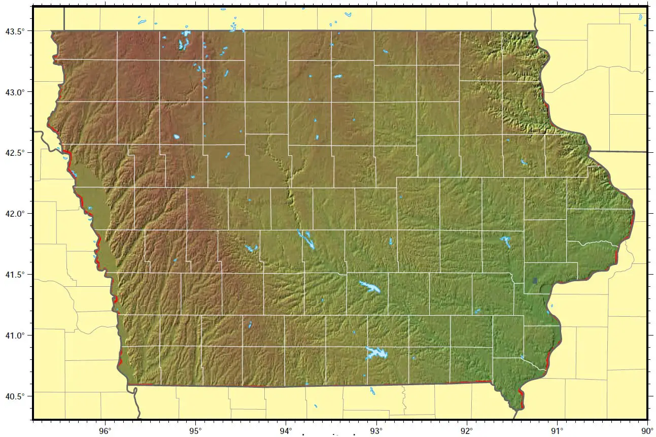 Iowa Relief Map