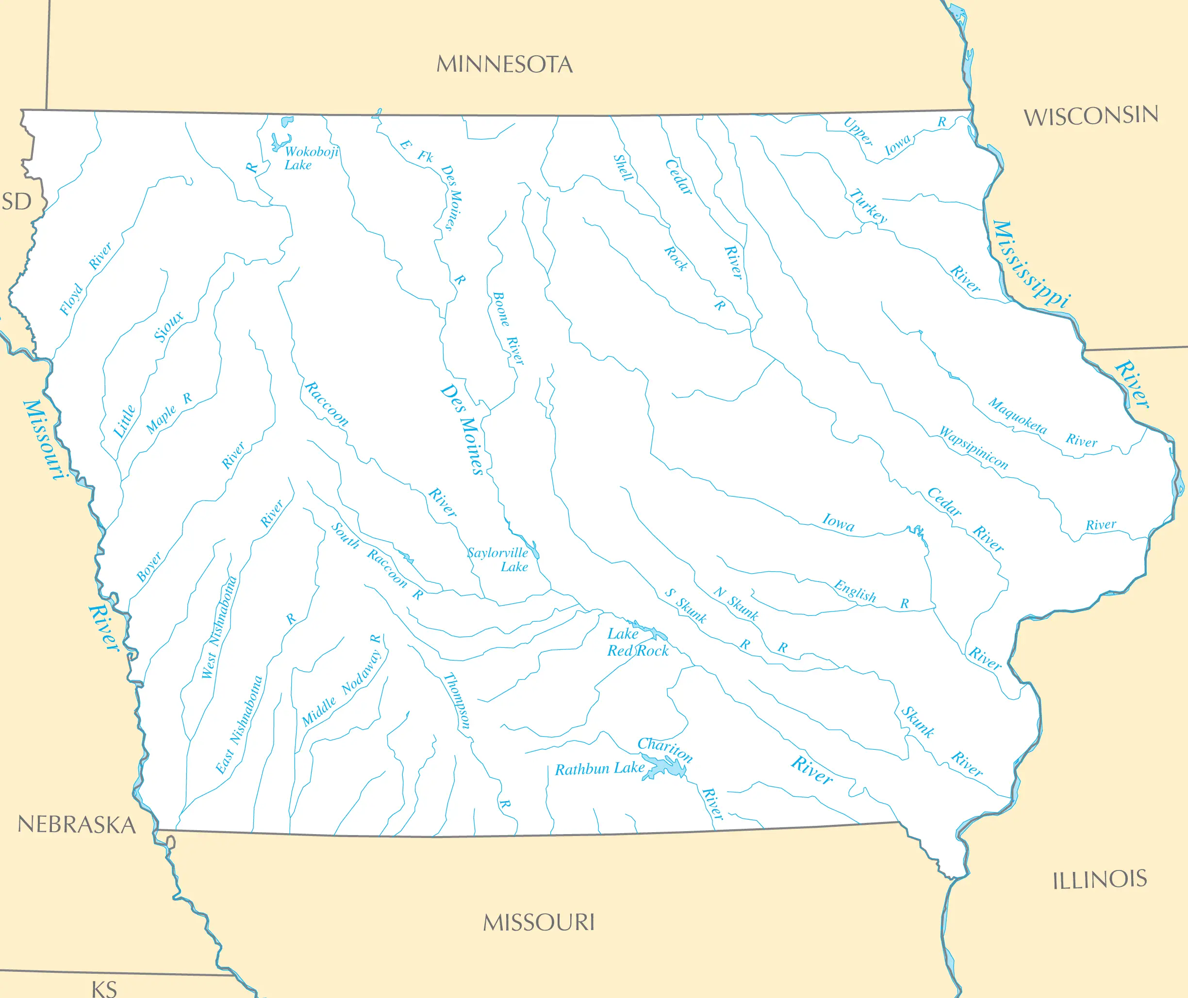 Iowa Rivers And Lakes