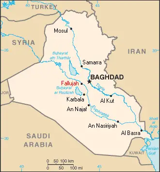 Iraq Map Fallujah