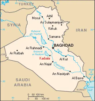 Iraq Map Karbala