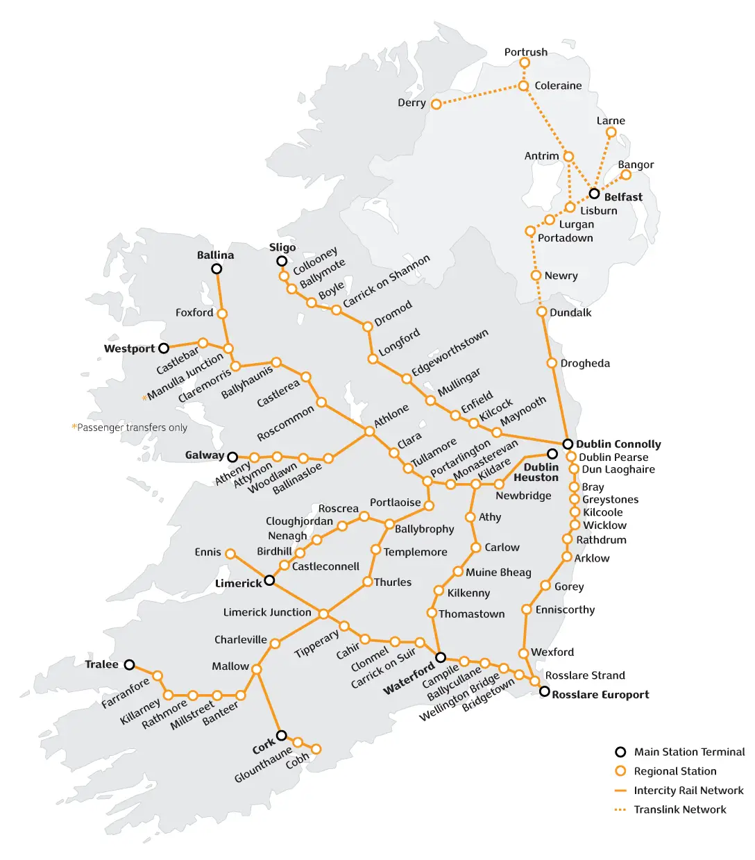 Ireland Railway Map