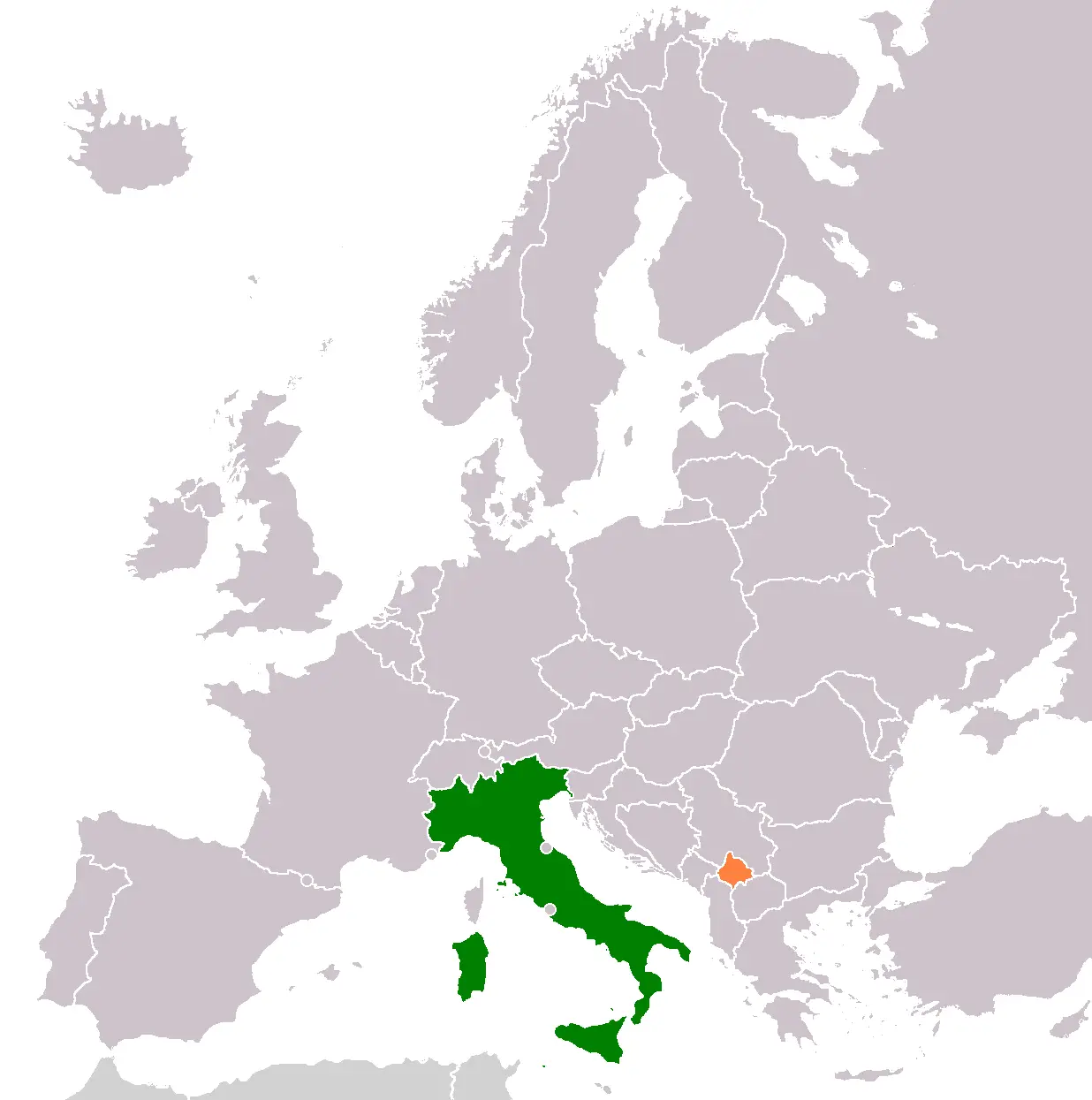 Italy Kosovo Locator