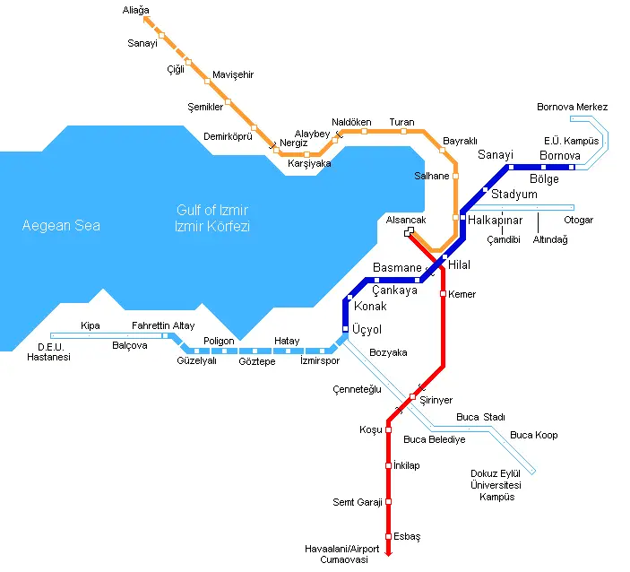 Izmir Metro Map 1