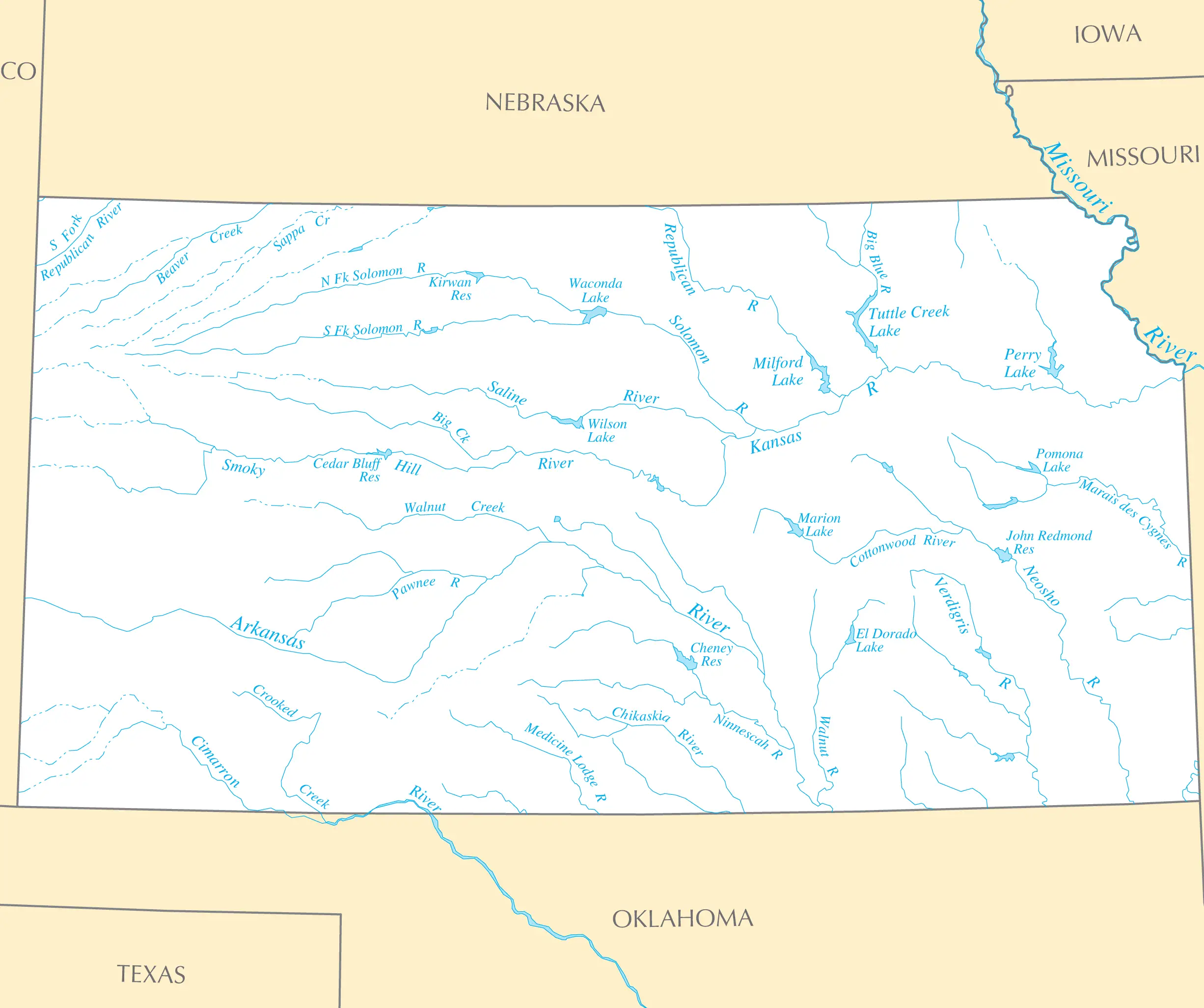 Kansas Rivers And Lakes