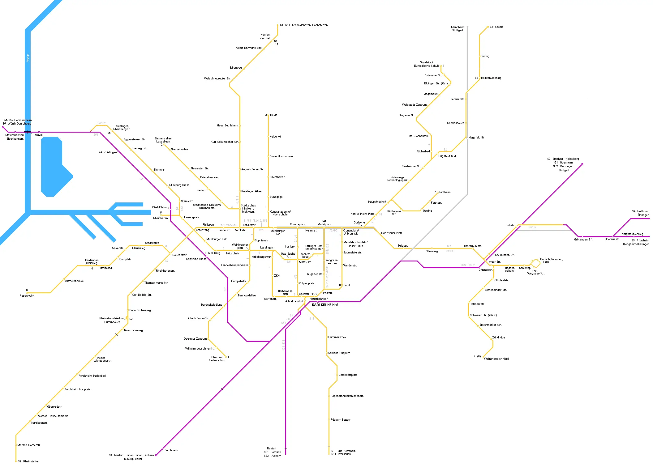 Karlsruhe Metro Map