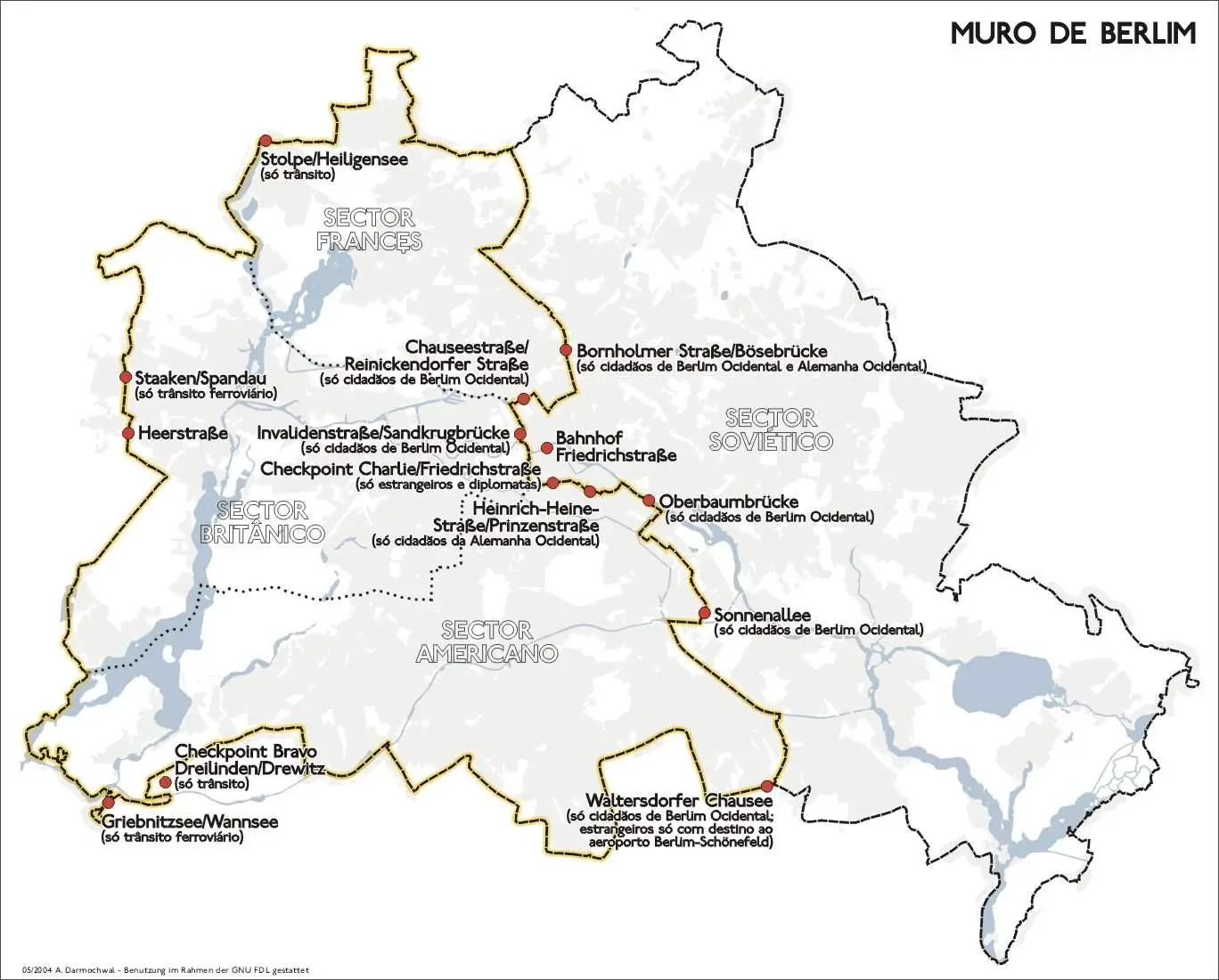 Karte Berliner Mauer Pt
