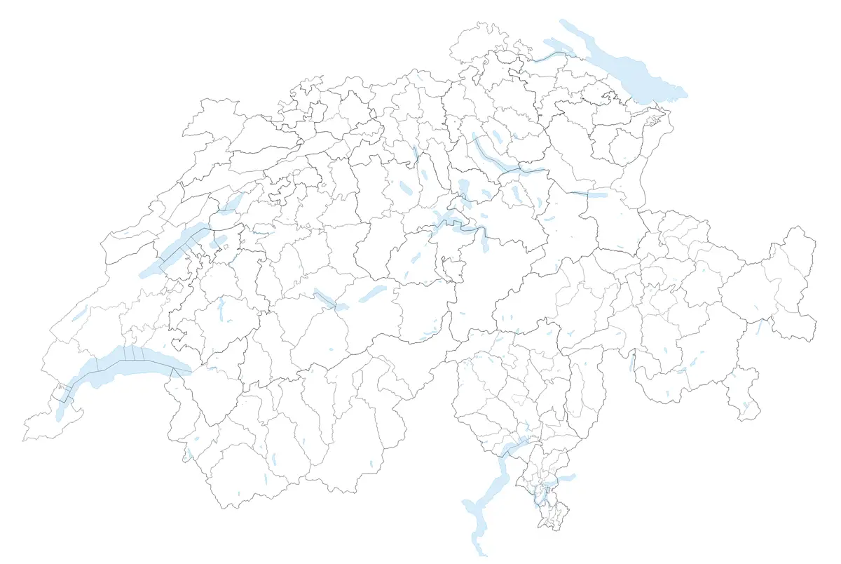 Karte Bezirke Und Kreise Der Schweiz 2008
