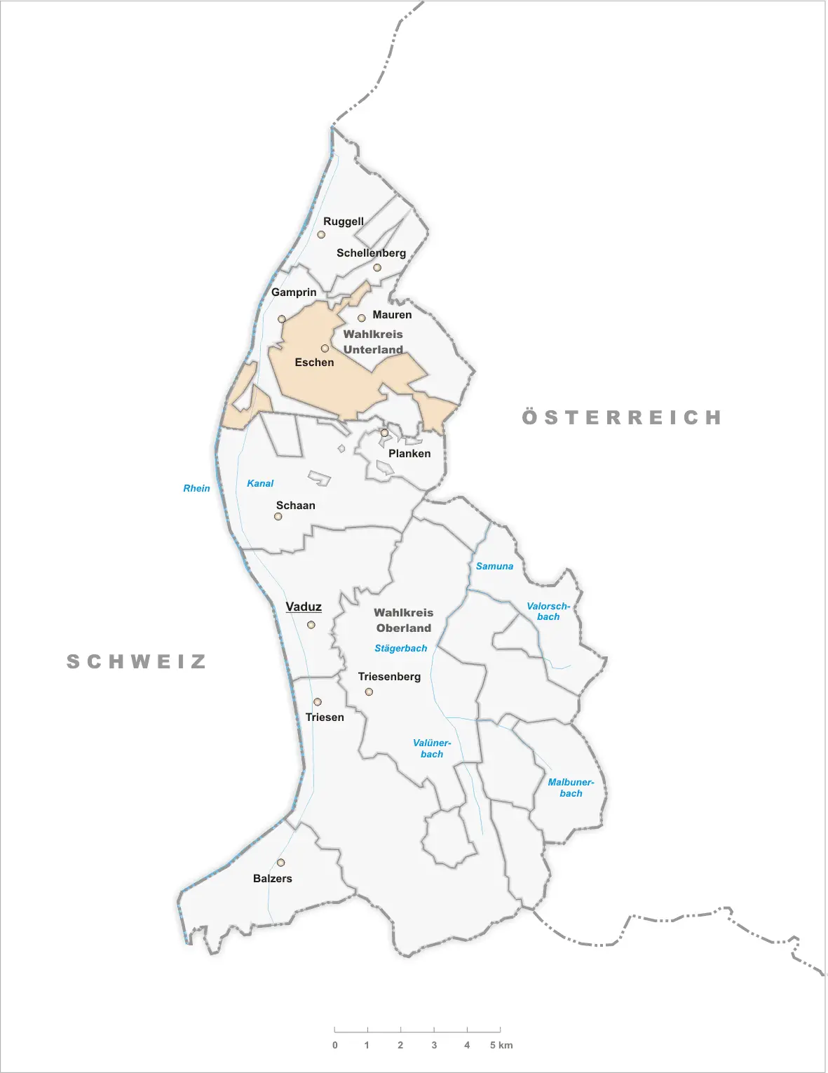 Karte Gemeinde Eschen 2007