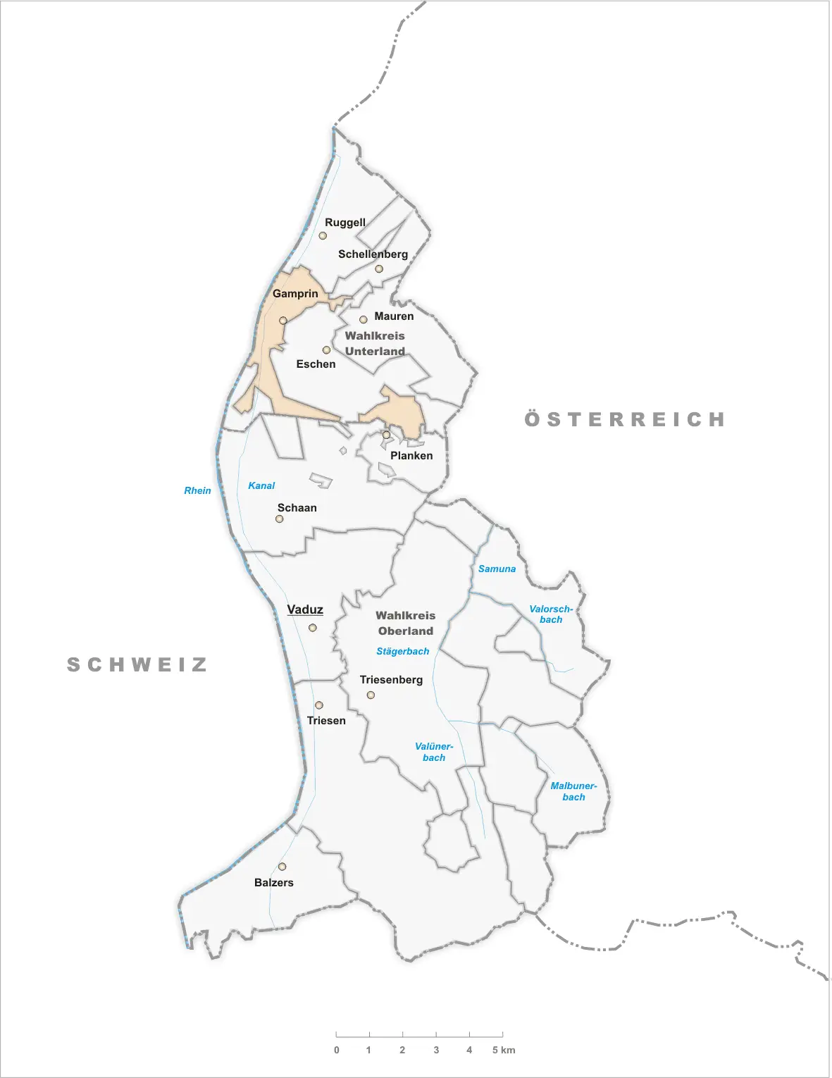 Karte Gemeinde Gamprin 2007