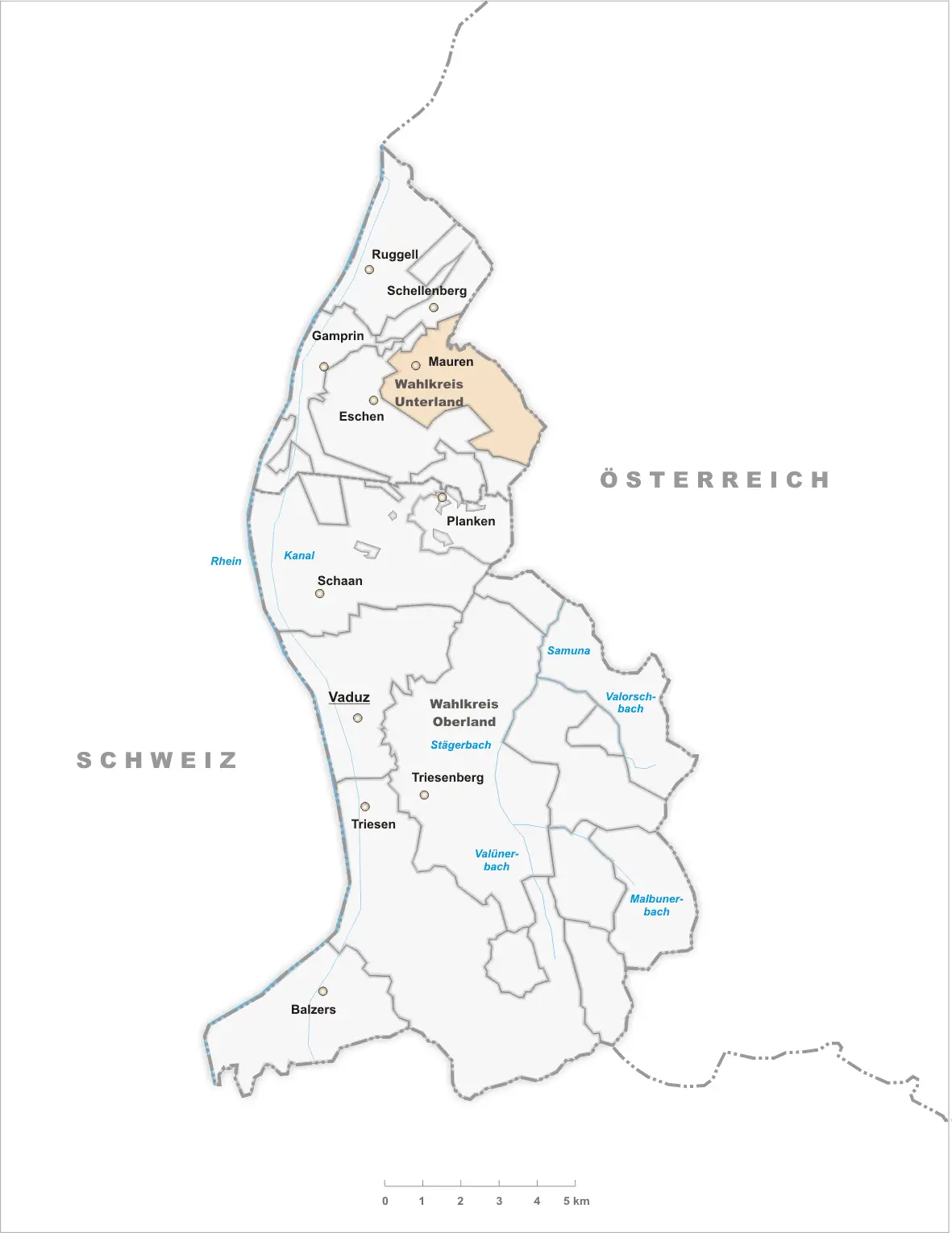 Karte Gemeinde Mauren 2007
