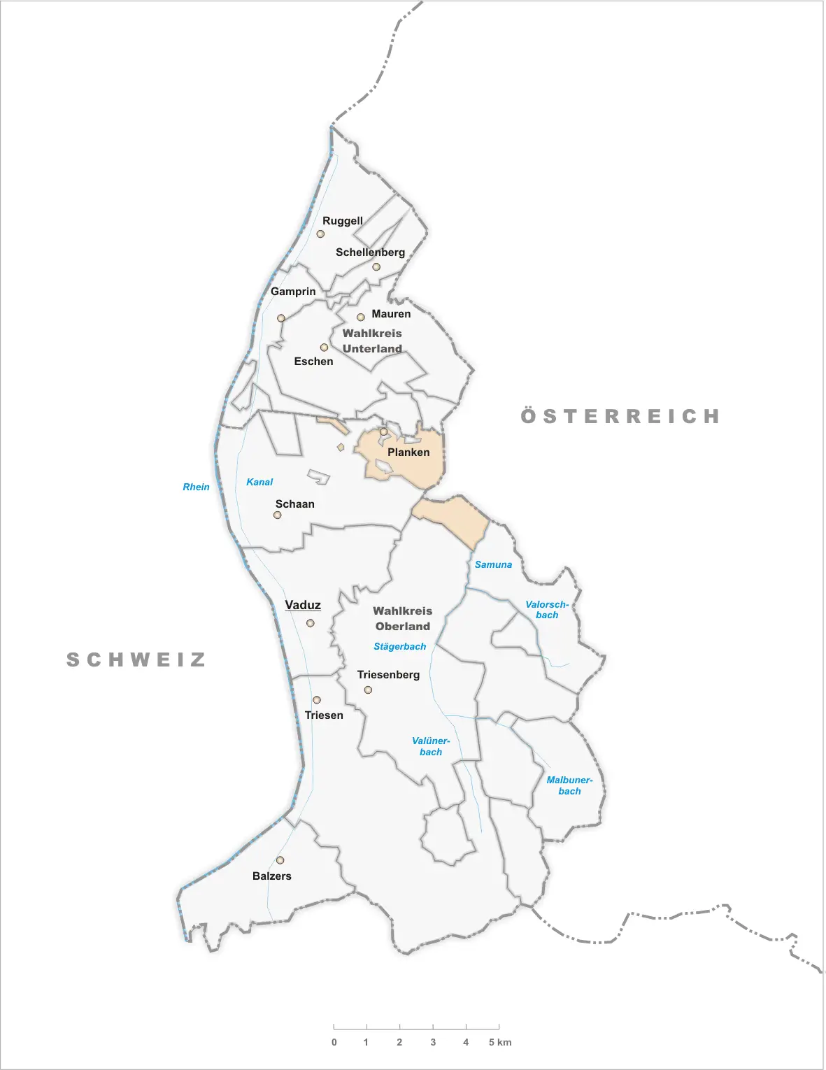 Karte Gemeinde Planken 2007