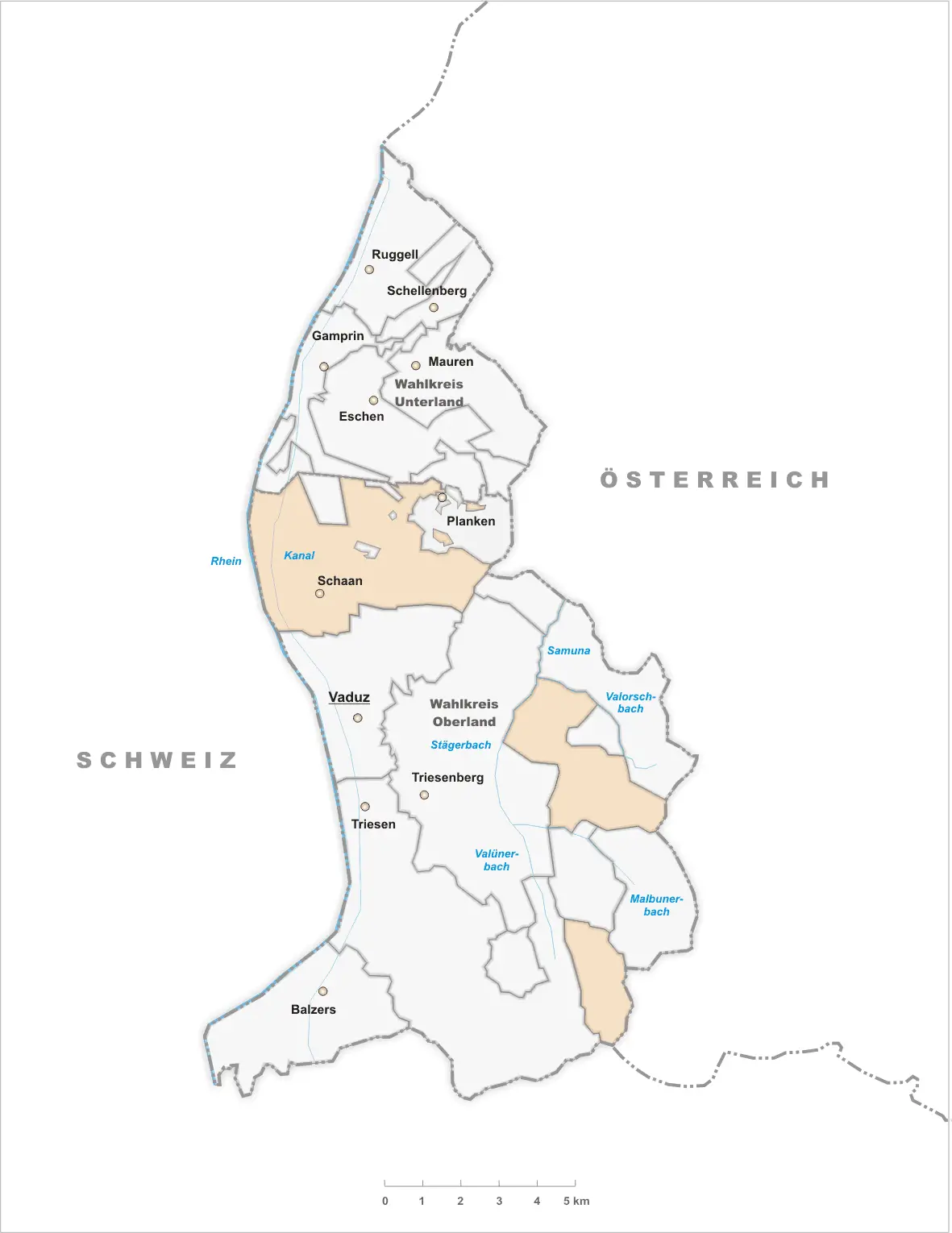Karte Gemeinde Schaan 2007