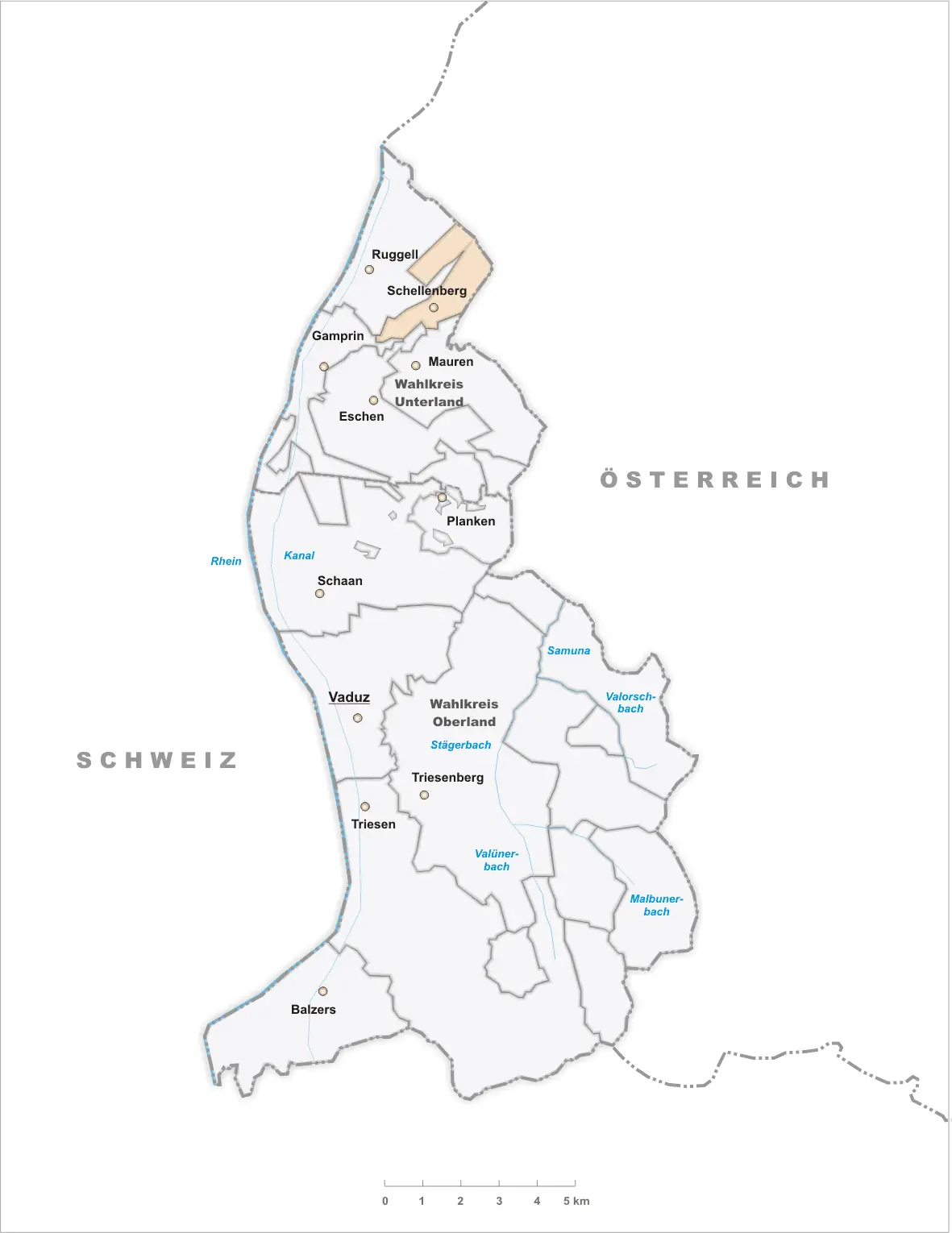 Karte Gemeinde Schellenberg 2007