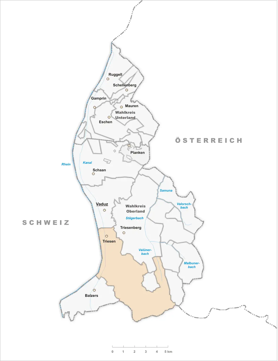 Karte Gemeinde Triesen 2007