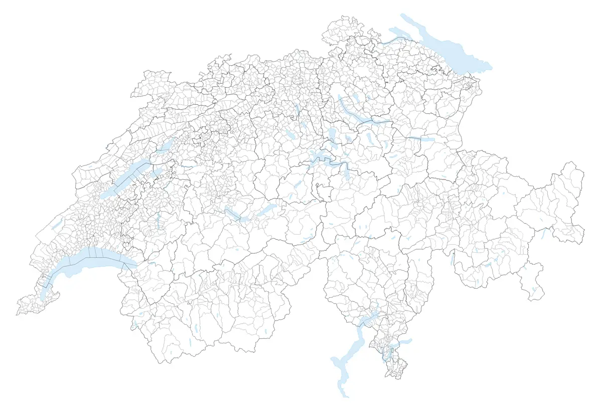 Karte Gemeinden Der Schweiz 2008 - MapSof.net