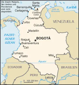 Kolumbien Map - MapSof.net