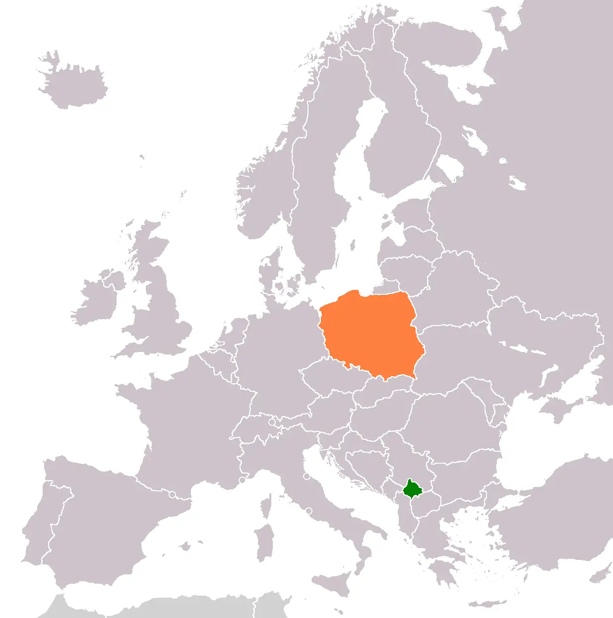 Kosovo Poland Locator 1