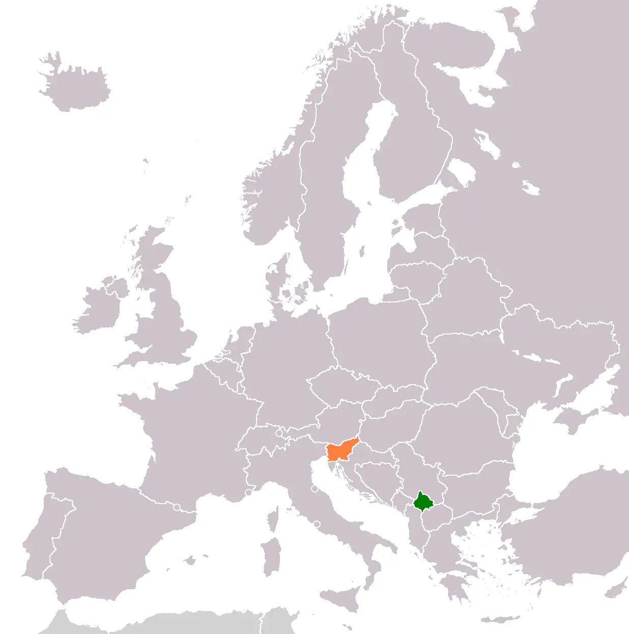 Kosovo Slovenia Locator