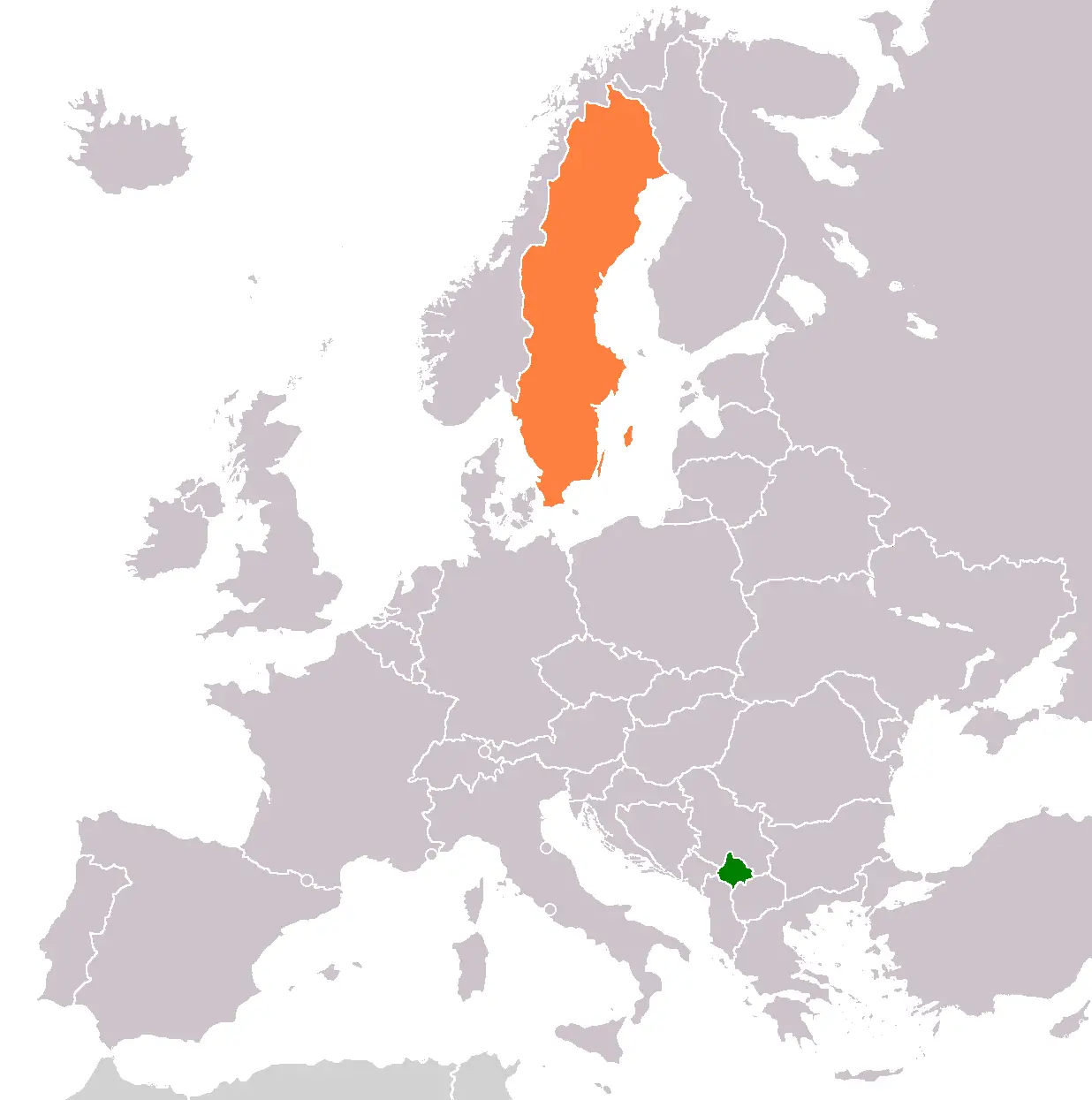 Kosovo Sweden Locator