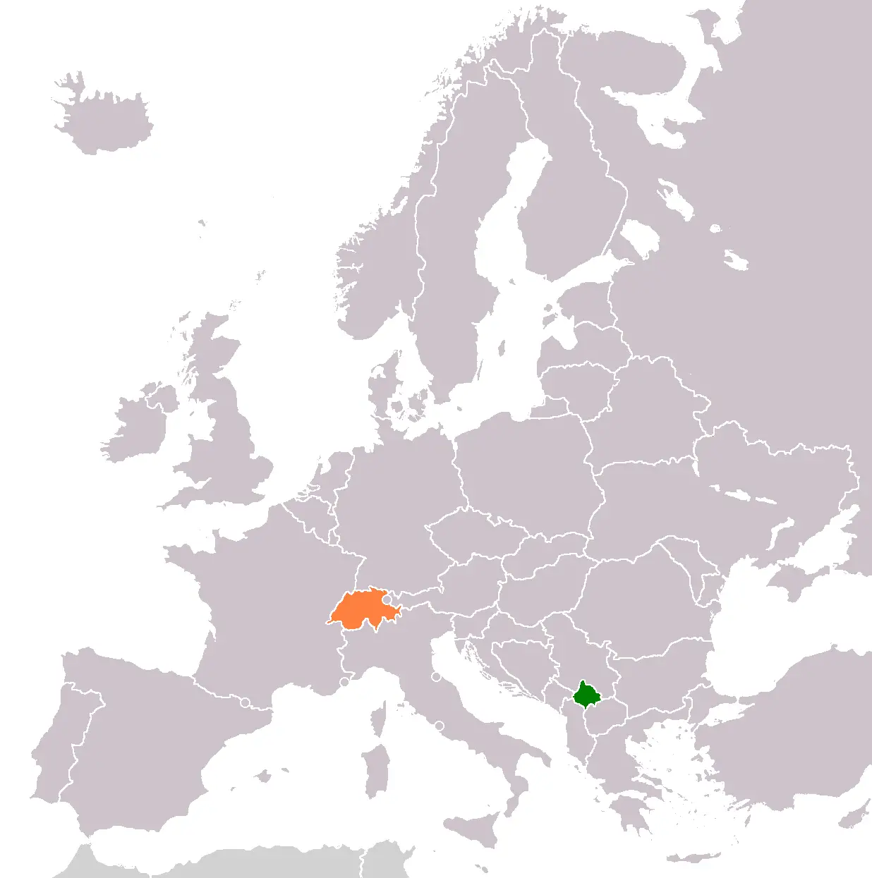Kosovo Switzerland Locator 1