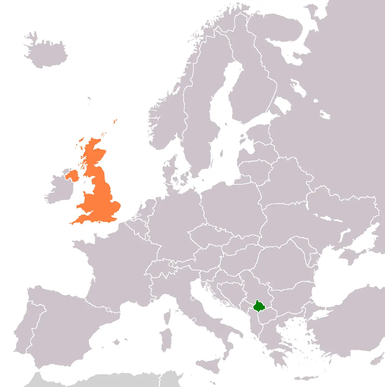 Kosovo United Kingdom Locator