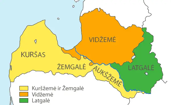 Latvian Regions And Latvians (lt)