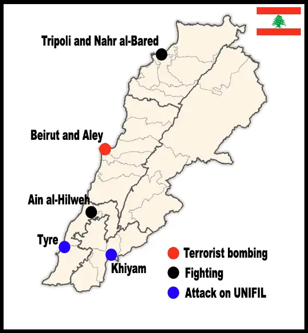 Lebanon 2007 Conflict Map
