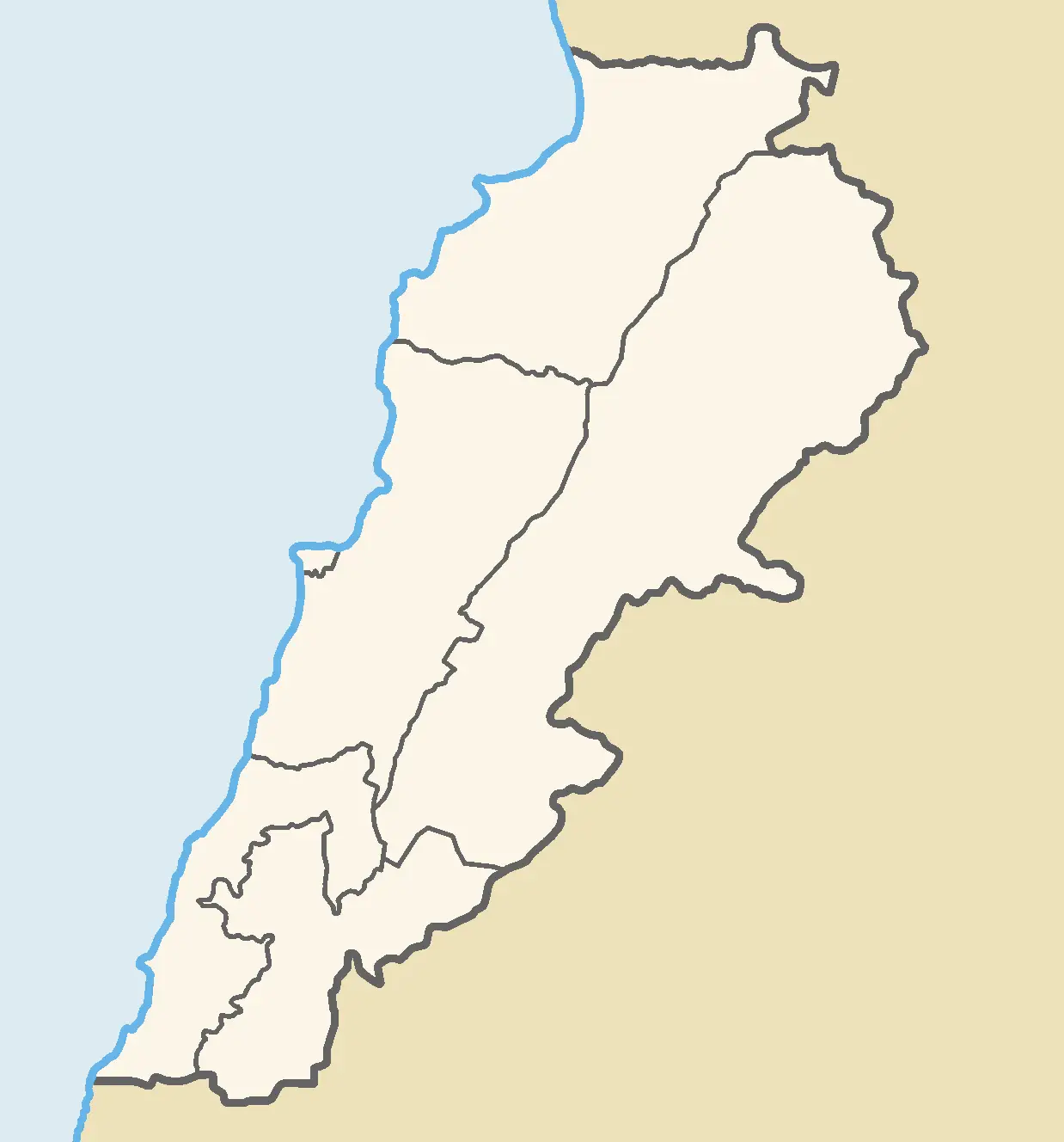 Lebanon Governorates Color