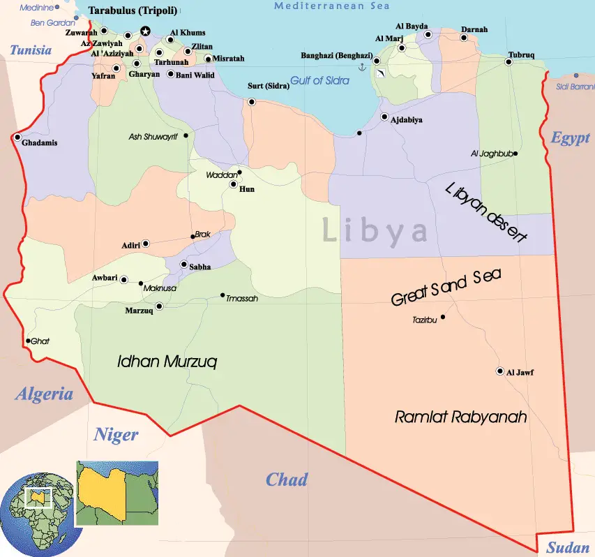 Libya Political Map