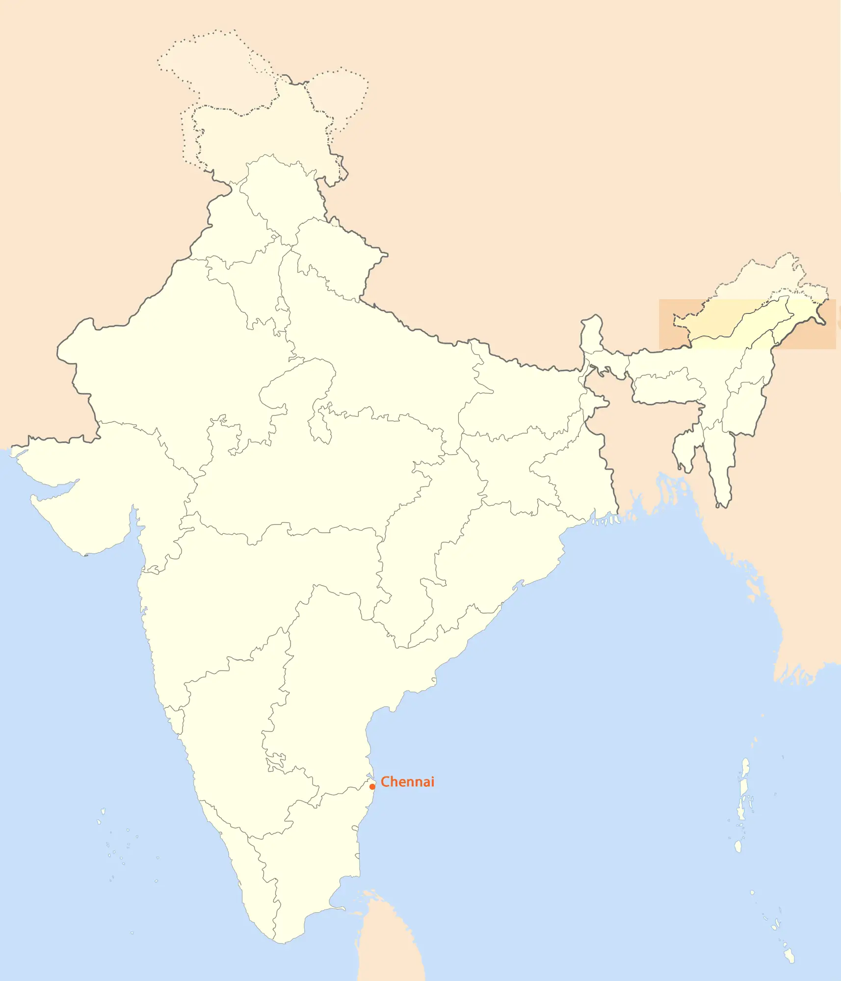 Location Map of Chennai